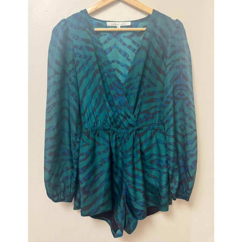 Lovers + Friends Abstract Print Long Sleeve Romper (XS) - Picture 4 of 13